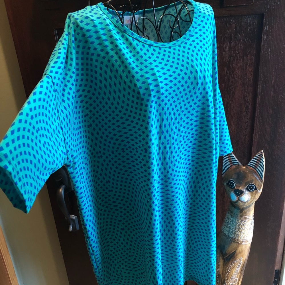 LuLaRoe Irma Teal & Blue size L